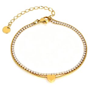 Sera Heart Tennis Bracelet