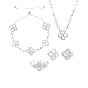 Silver Diamond Bloom Set