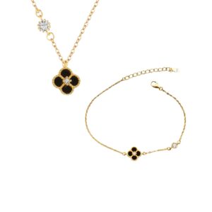 Black Single Clover Set