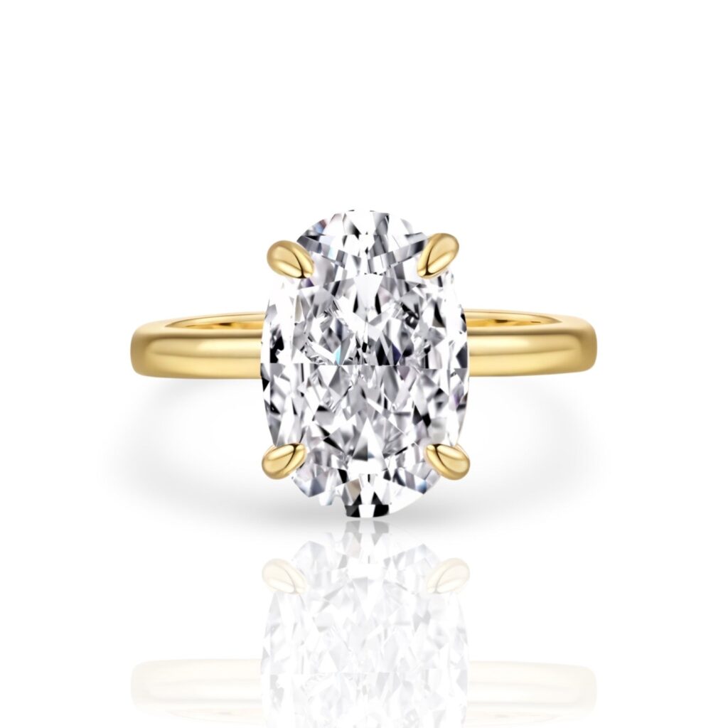 Oval Diamond Ring | 925 Sterling Silver